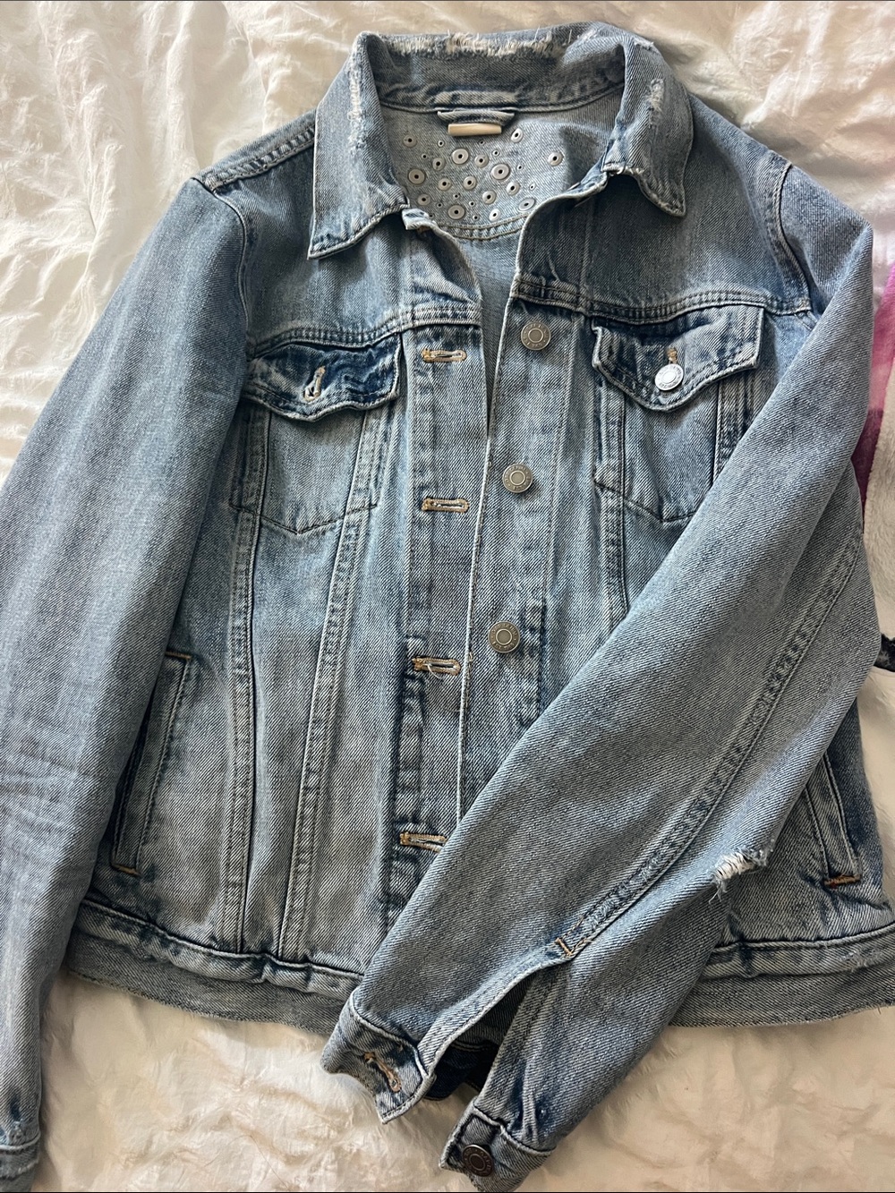 GAP Light Blue Denim Jean Jacket with Stud Details